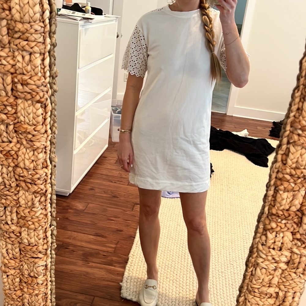 Ann Taylor loft sweatshirt lace mini dress